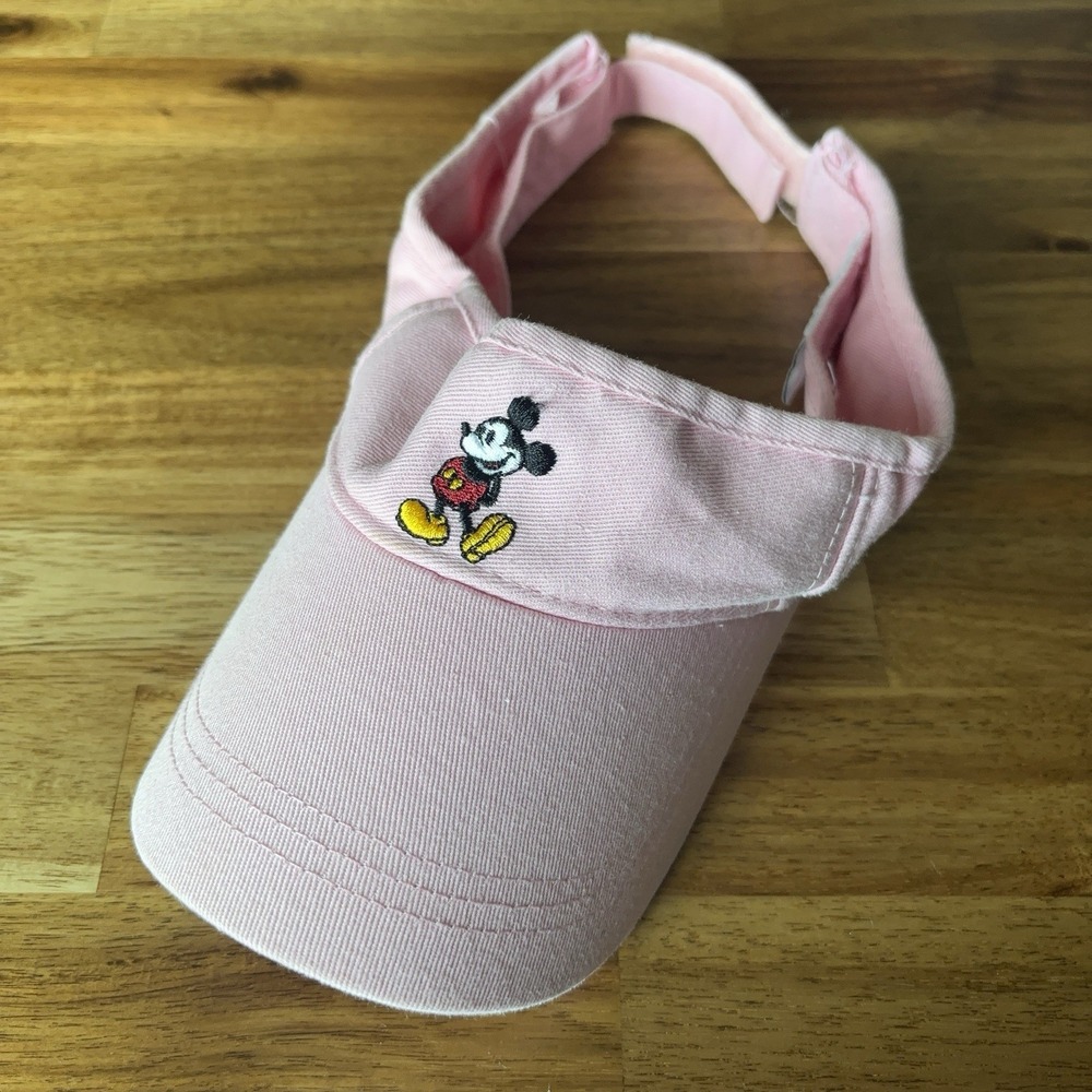 Disney Parks Pink Visor Mickey Mouse Embroidered Hat Adjustable OSFA Vacation